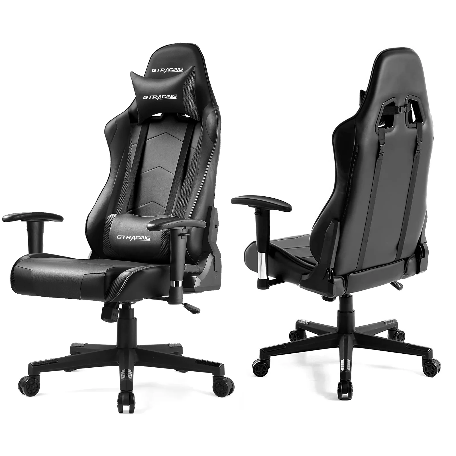 LUCKLIFE Gaming Chair Office Chair Ergonomic High Back Reclining Chair, Black