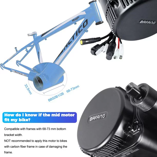 Bafang BBS02B 48V 750W Mid Drive Electric Bike Motor Ebike Conversion Kit Mid Motor for Mountain Bike Road Bike with Optional 48V 11.6Ah / 13Ah / 15Ah / 17.5Ah Battery