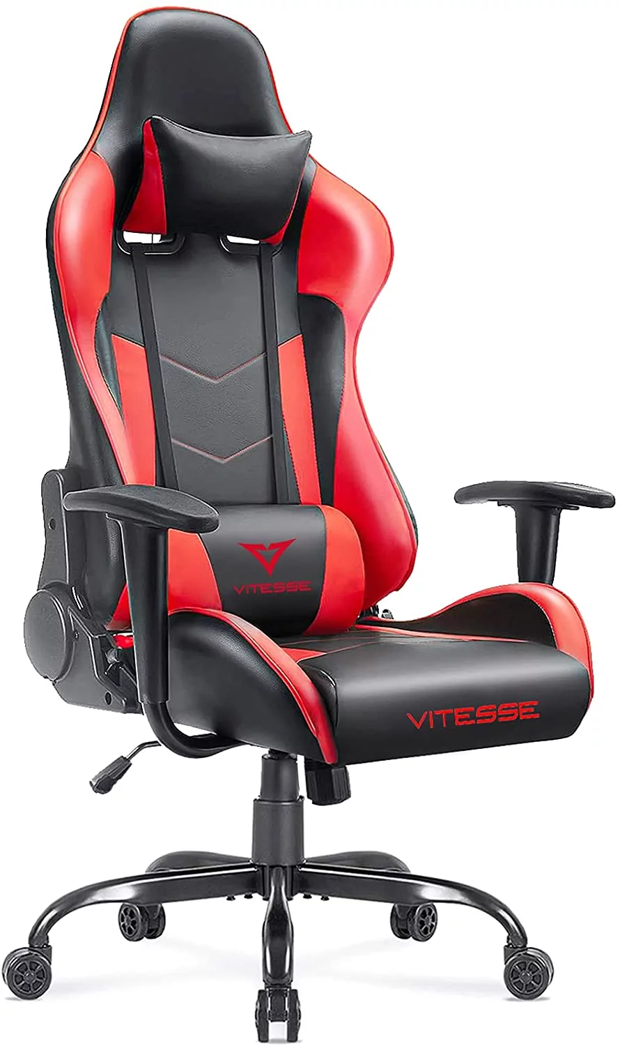 Vitesse gaming chair, 2022 Racing style gamer chair for teens,Comfortable High Back game chair,Lumbar Support and Headrest Computer Desk Chair with Height Adjustable Swivel Office Chair