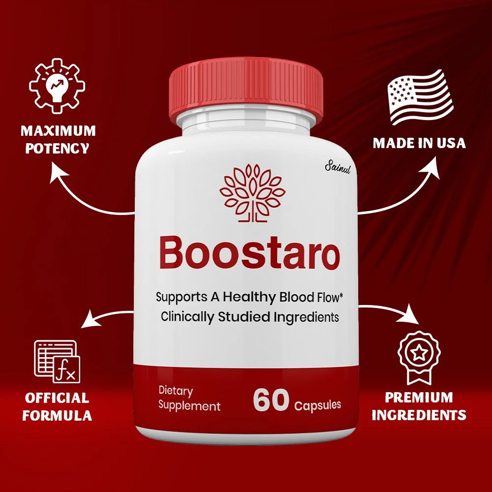 Boostaro Blood Flow Pills, Boostaro ed Capsules, Maximum Strength for Male Health, Boostaroo Male Supplement (2 Pack)