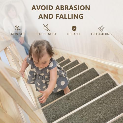 Stair Treads Non Slip for Wooden Steps Indoor, KOOTETA 15 Pack 8