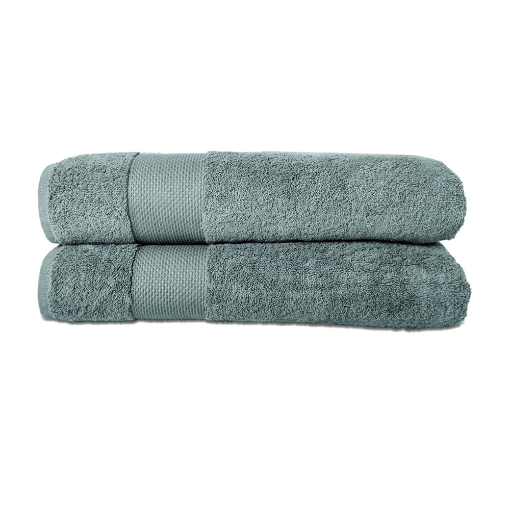 Hencely Bath Sheets Set of 2 Soft Cotton and Absorbent ( 35x 64 inches) Dark Green