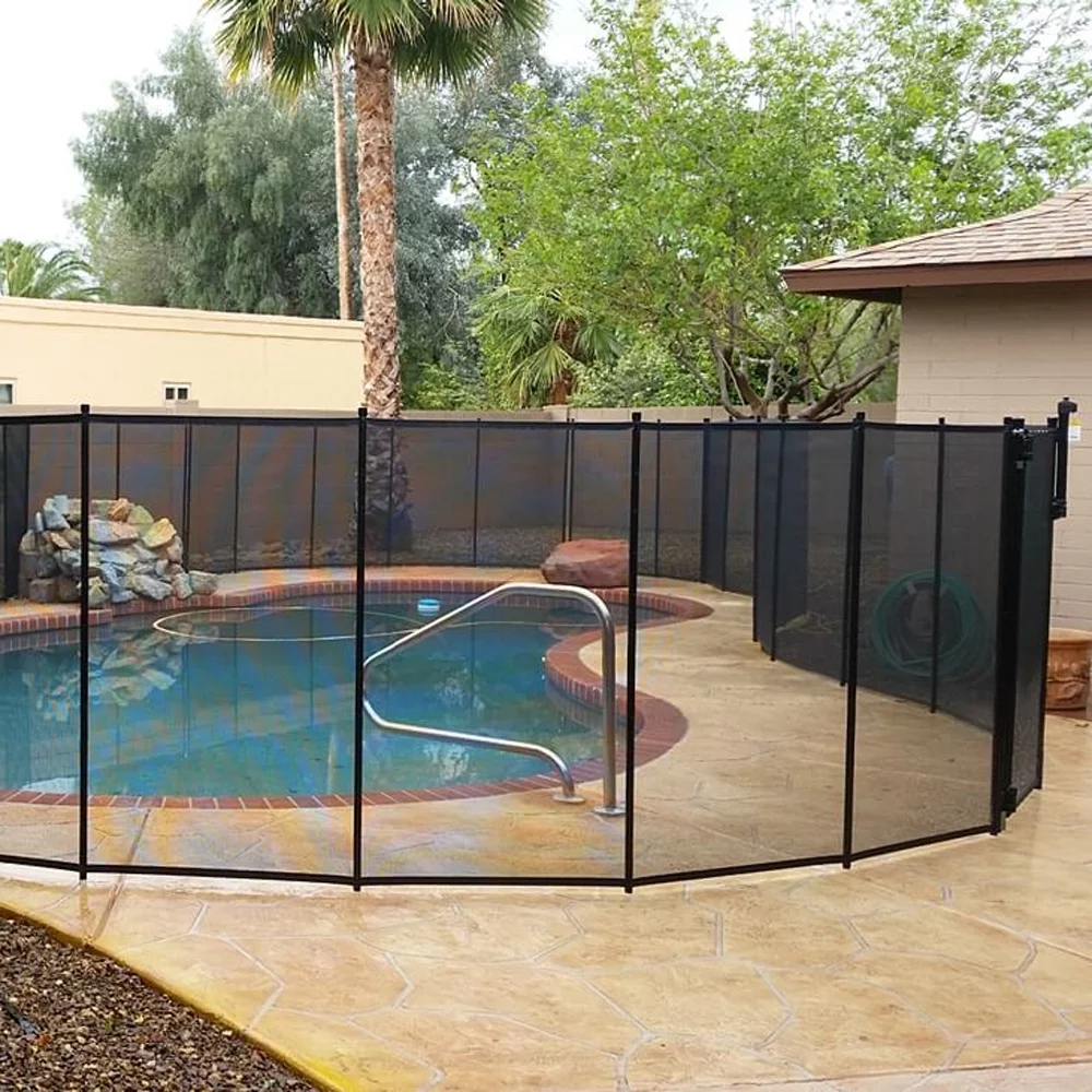 VINGLI 5 ft x 48 ft Swimming Pool Fence in Ground Pool Safety Fencing, Black
