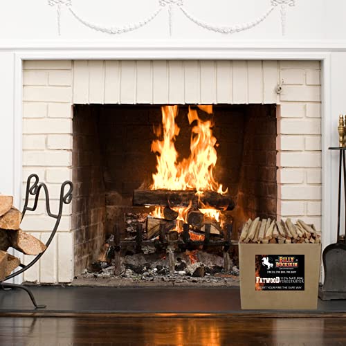 Billy Buckskin 10 lbs. Fatwood Fire Starter Sticks Camping Essentials | Great Fire Logs and Fire Starters for Campfires, Wood Stoves, Fireplaces, Bonfires | Start a Fire with 2 Sticks | 10 lb Box