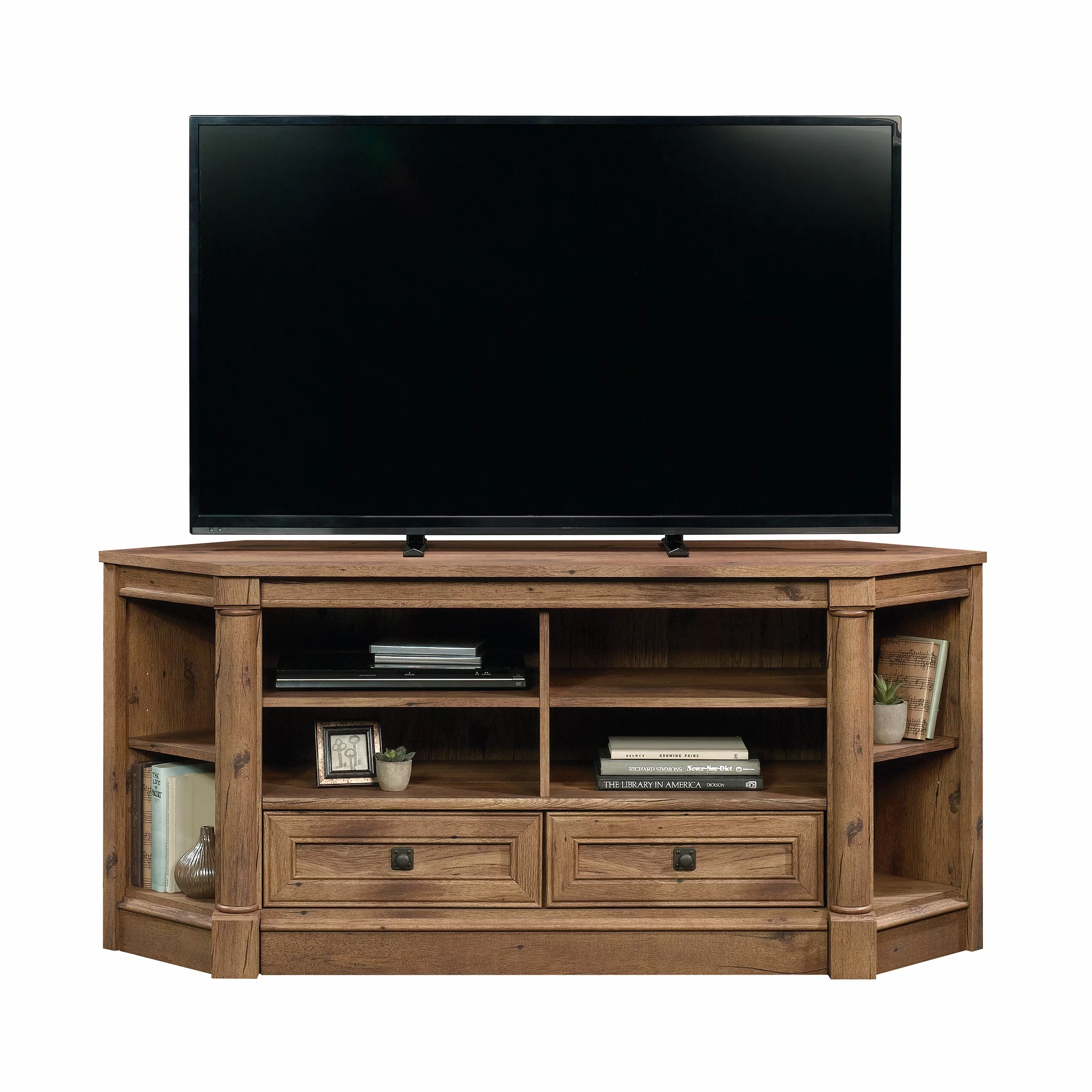 Sauder Palladia Corner TV Stand for TVs up to 60