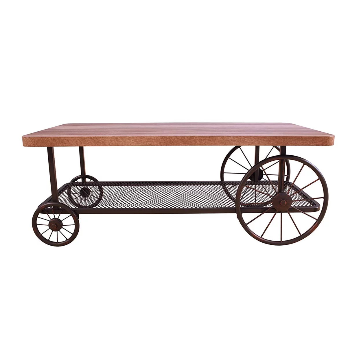 Modish Coffee Table Oak and Antique Gray- Saltoro Sherpi