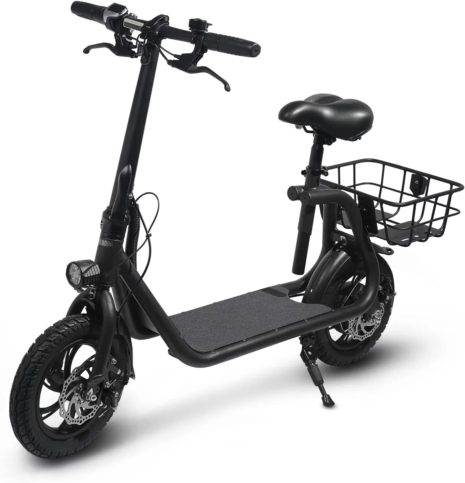 Cynetus Electric Bicycles Foldable Electric Scooter with Seat for Adults Electric Bike with Carry Basket
