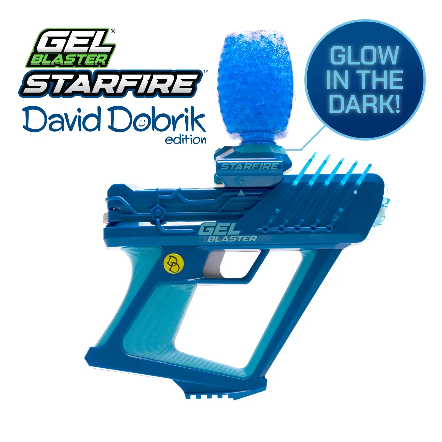 Gel Blaster David Dobrik 2-Blast Modes Starfire Glow-in-the-Dark Water Bead Blaster + 5k Gellets