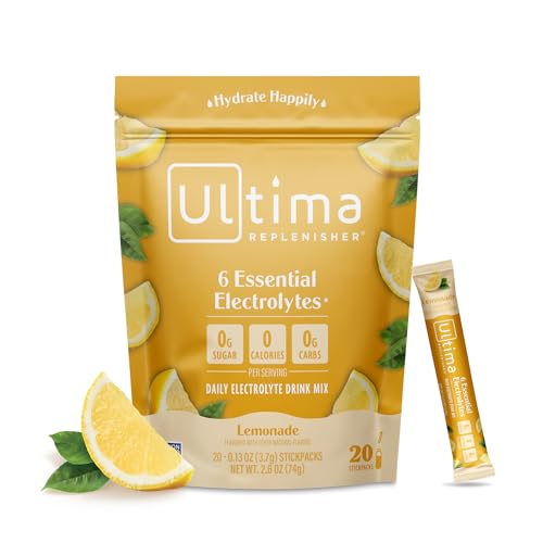 Ultima Replenisher Daily Electrolyte Drink Mix – Original Variety, 20 Stickpacks – Hydration Packets with 6 Electrolytes & Minerals – Keto Friendly, Vegan, Non- GMO & Sugar-Free Electrolyte Powder
