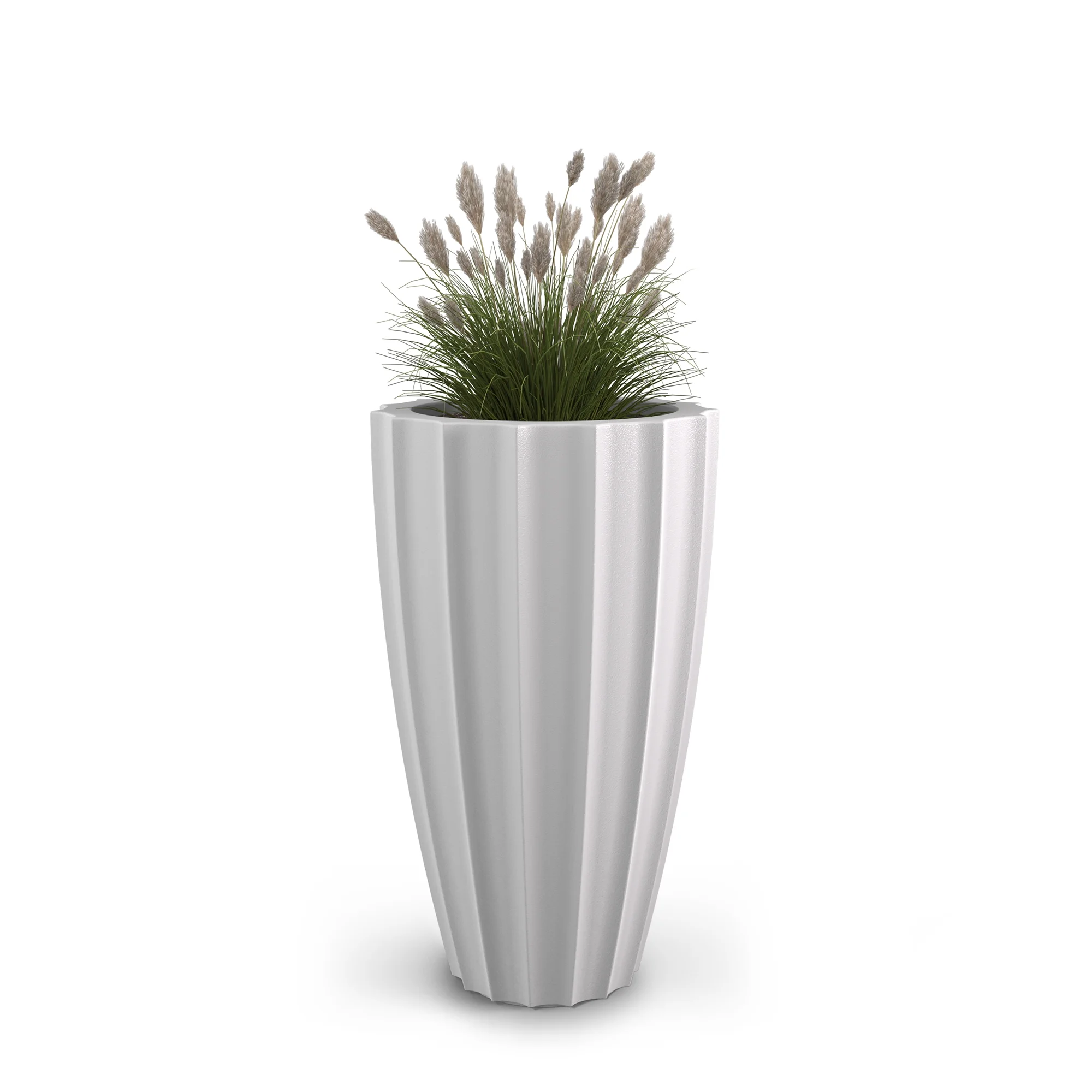 Sedona 15.9” x 15.9” x 28” Round White Self-Watering Polyethylene Planter