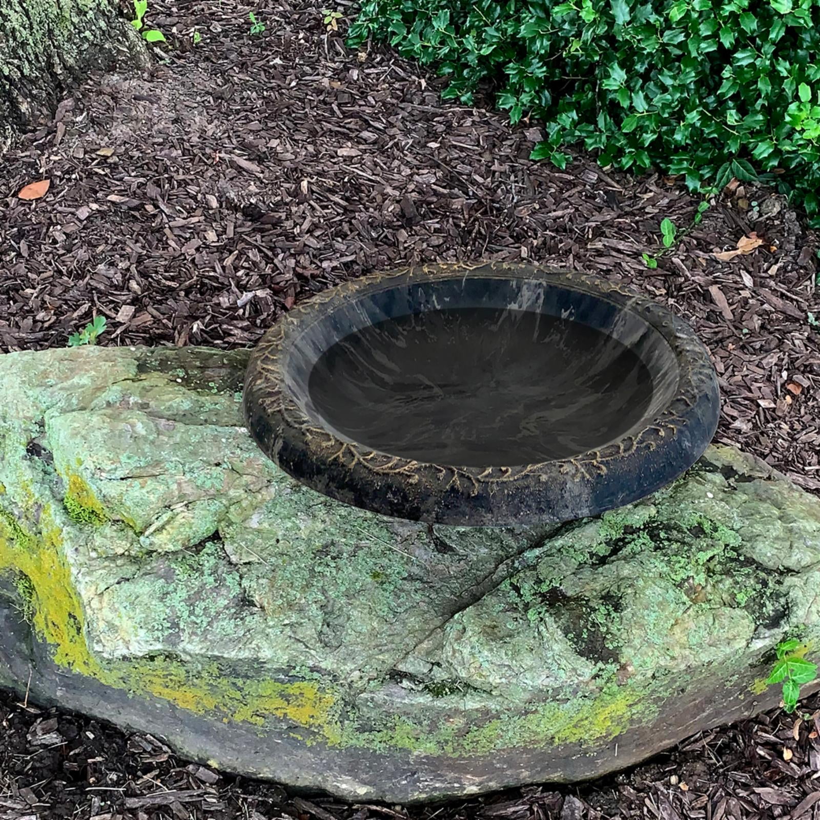 BIRDS and beyond 19'D Charcoal Sand Birdbath Bowl