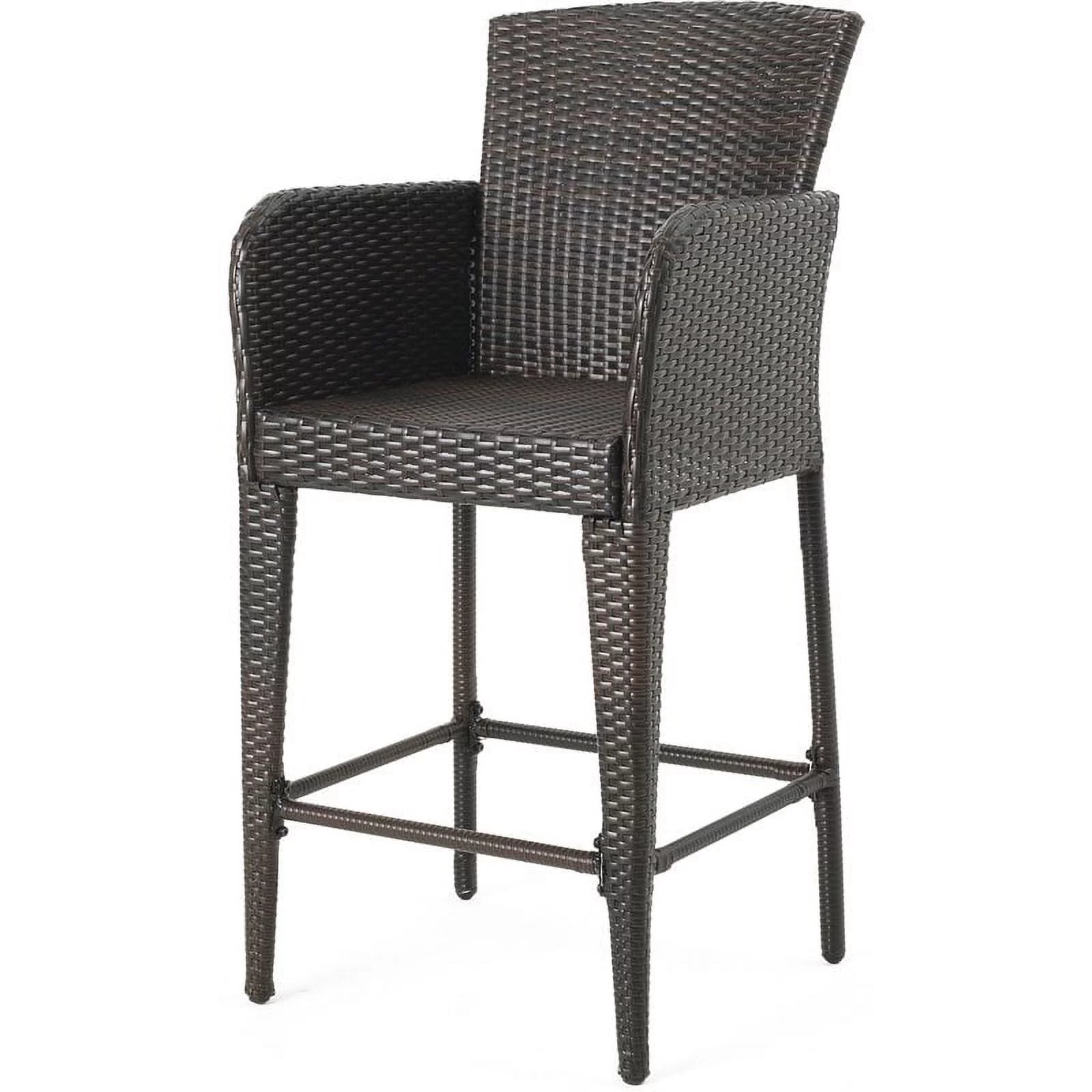 Noble House Anaya Multi Brown Wicker Barstool (Set of 2)