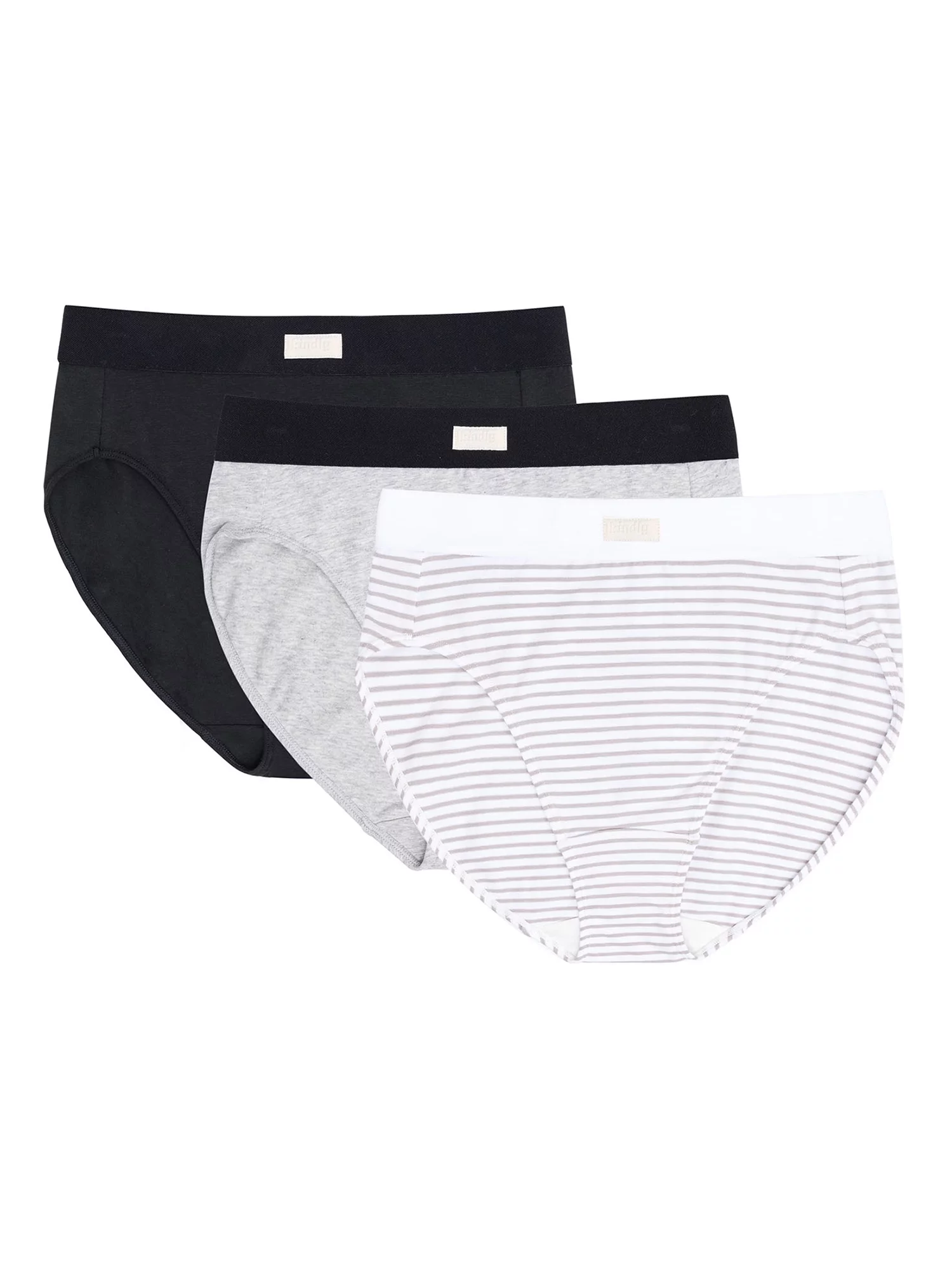 Kindly Yours Women’s Sustainable Cotton Hi-Cut Underwear, 3-Pack, Sizes XS to XXXL