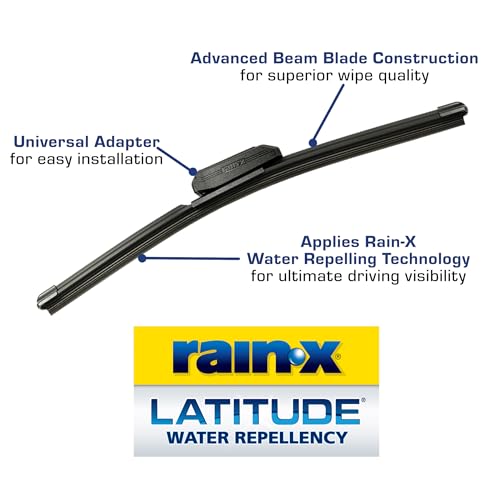 Rain-X 5079281-2 Latitude 2-In-1 Wiper Blades, 26 Inch Windshield Wipers (Pack Of 1), Automotive Replacement Windshield Wiper Blades With Patented Rain-X Water Repellency Formula