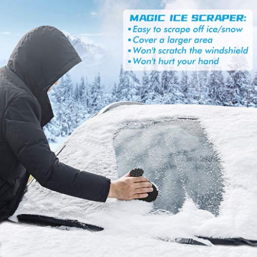 Magical Ice Scrapers for Car Windshield - 2 Pack Cone Magic Car Ice Scraper with Funnel, Round Snow Scraper