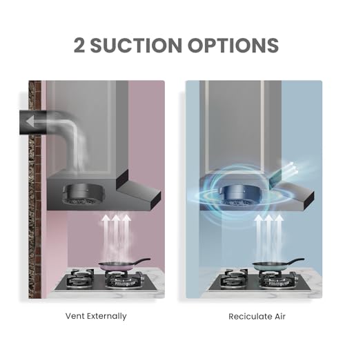 Comfee' CVU30W2AST 30 Inch Ducted Ductless Vent Durable Stainless Steel Kitchen Reusable Filter, 200 CFM, 2 Speed Exhaust Fan Under Cabinet Range Hood