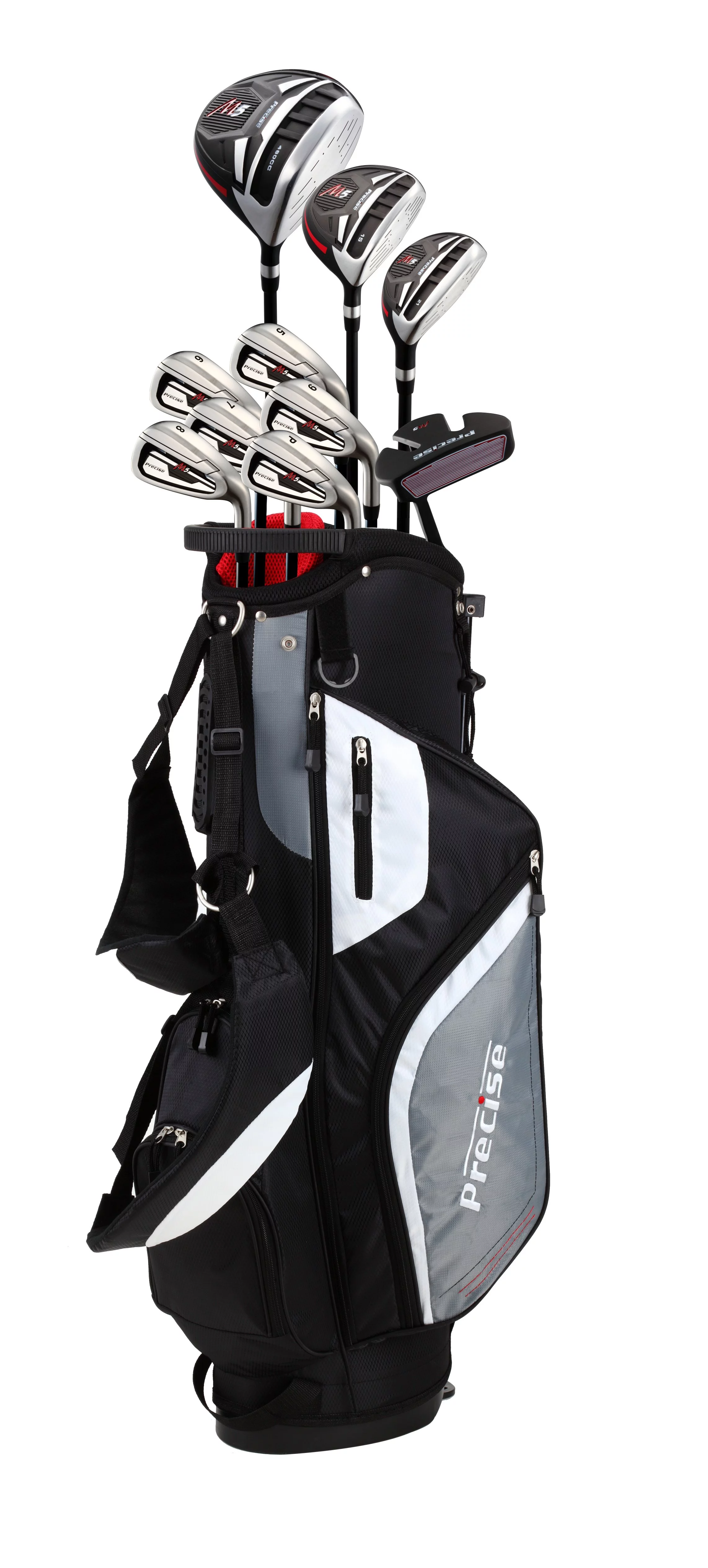Precise Naturals M5 Men's Complete Golf Clubs Package Set, Black and Grey