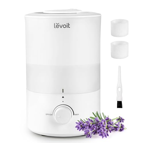 LEVOIT Humidifiers for Bedroom, Quiet (3L Water Tank) Cool Mist Top Fill Essential Oil Diffuser with 25Watt for Home Large Room, 360° Nozzle, Rapid Ultrasonic Humidification for Baby Nursery and Plant