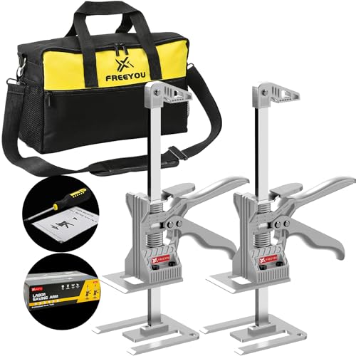Labor Saving Arm Jack(2 Pcs),Upgraded Multi-Function Height Adjustment Lifting Device with Portable Bag,Suitable for Door & Window Lifting,Wall Tile Locator,Cabinet Jack and Board Lifter etc