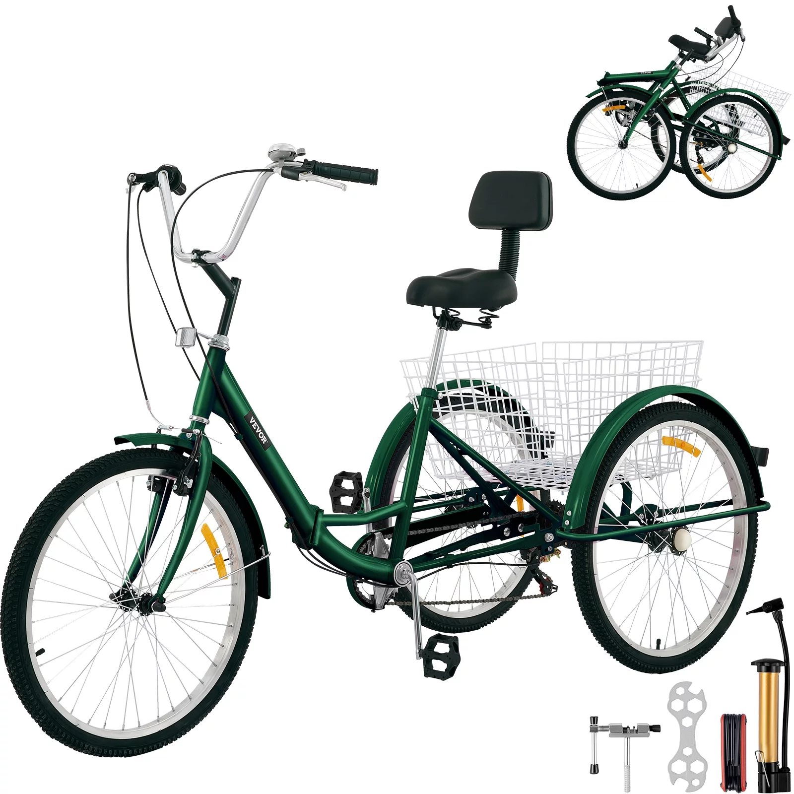 VEVOR Foldable Adult Tricycle 24
