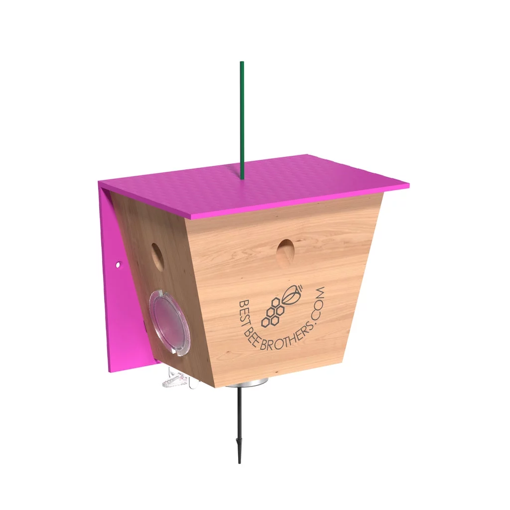Best Bee Brothers Carpenter Bee Trap Turbo with Designer Pink Roof