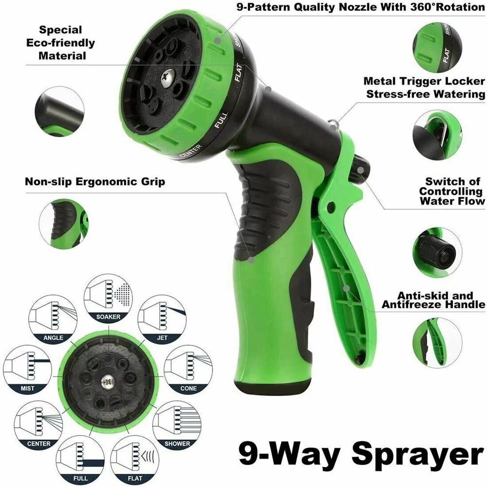 100ft Garden Duty Heavy Expandable Hose 4X Stronger Deluxe Flexible Water Hose