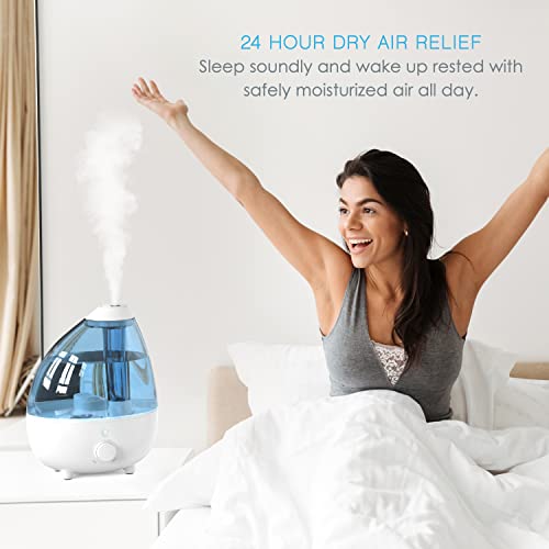 Pure Enrichment MistAire Ultrasonic Cool Mist Humidifier - Quiet Air Humidifier for Bedroom, Nursery, Office, & Indoor Plants - Lasts Up To 25 Hours