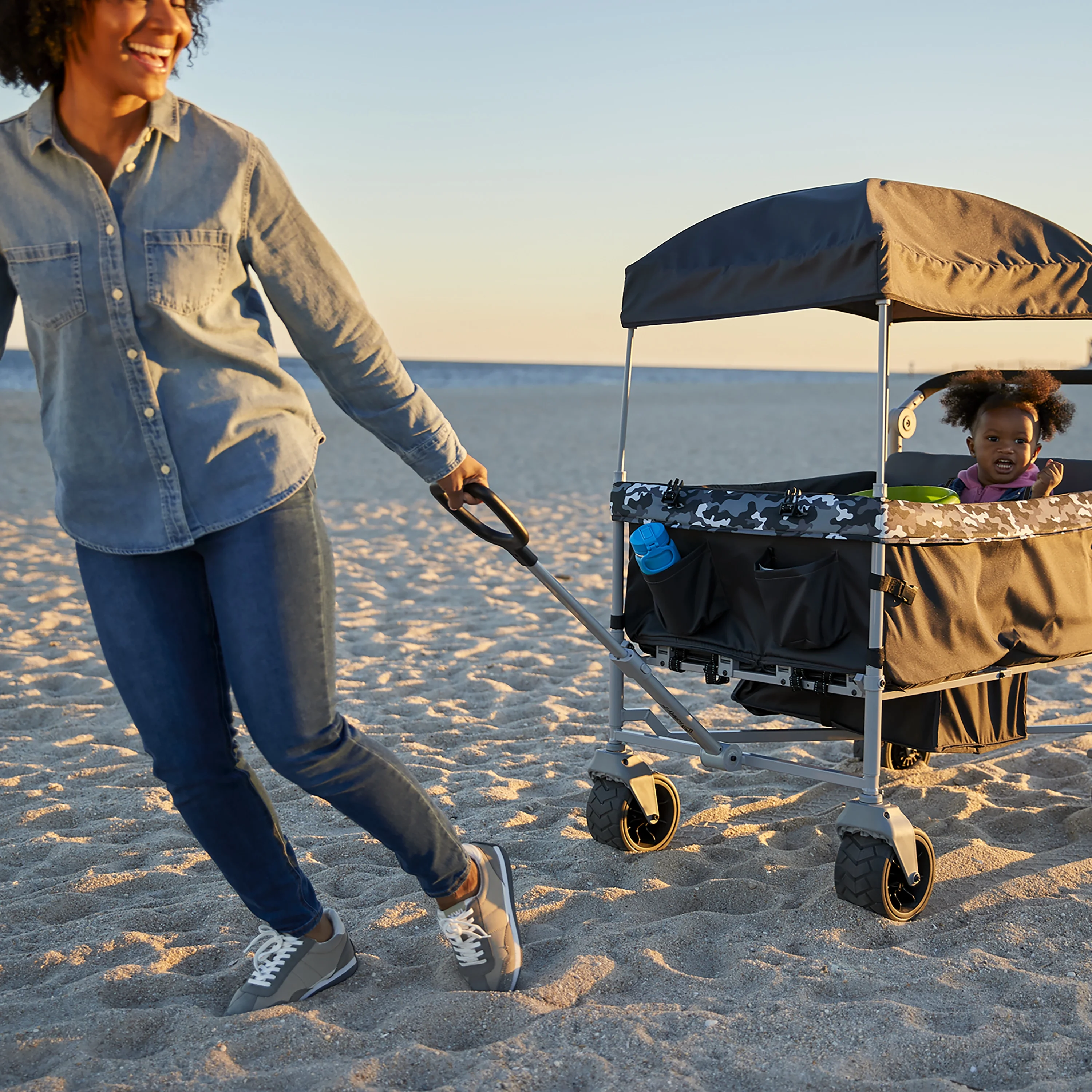 Safety 1ˢᵗ Summit Sprint Quad Wagon Stroller, Charcoal Camo