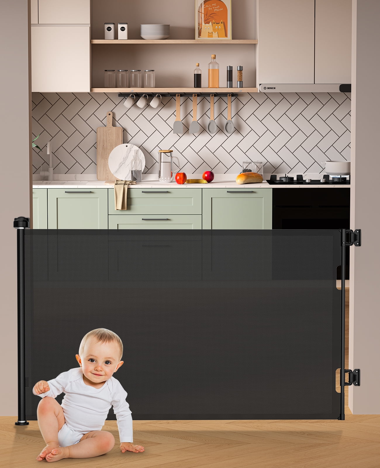 Retractable Baby Safety Gate, Mesh Pet Gate 33