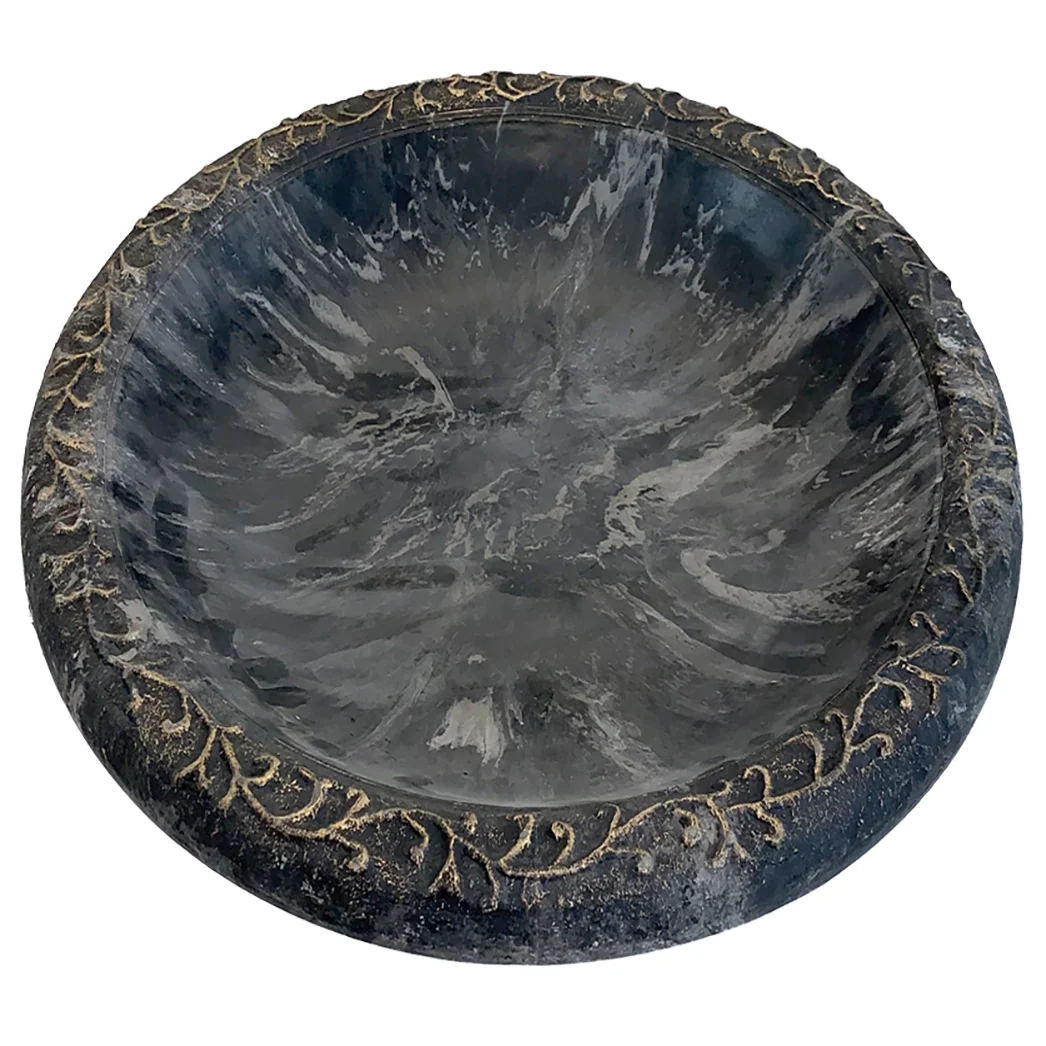BIRDS and beyond 19'D Charcoal Sand Birdbath Bowl
