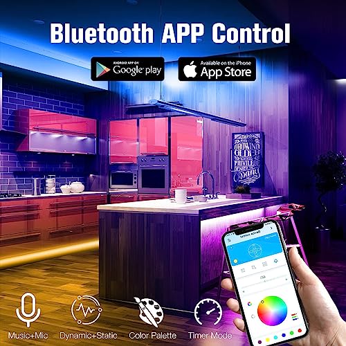 DAYBETTER LED Strip Lights 130ft Lights Strip for Bedroom, Desk, Indoor Room Bedroom Brithday Gifts RGB Decor with Remote and 24V Power Supply