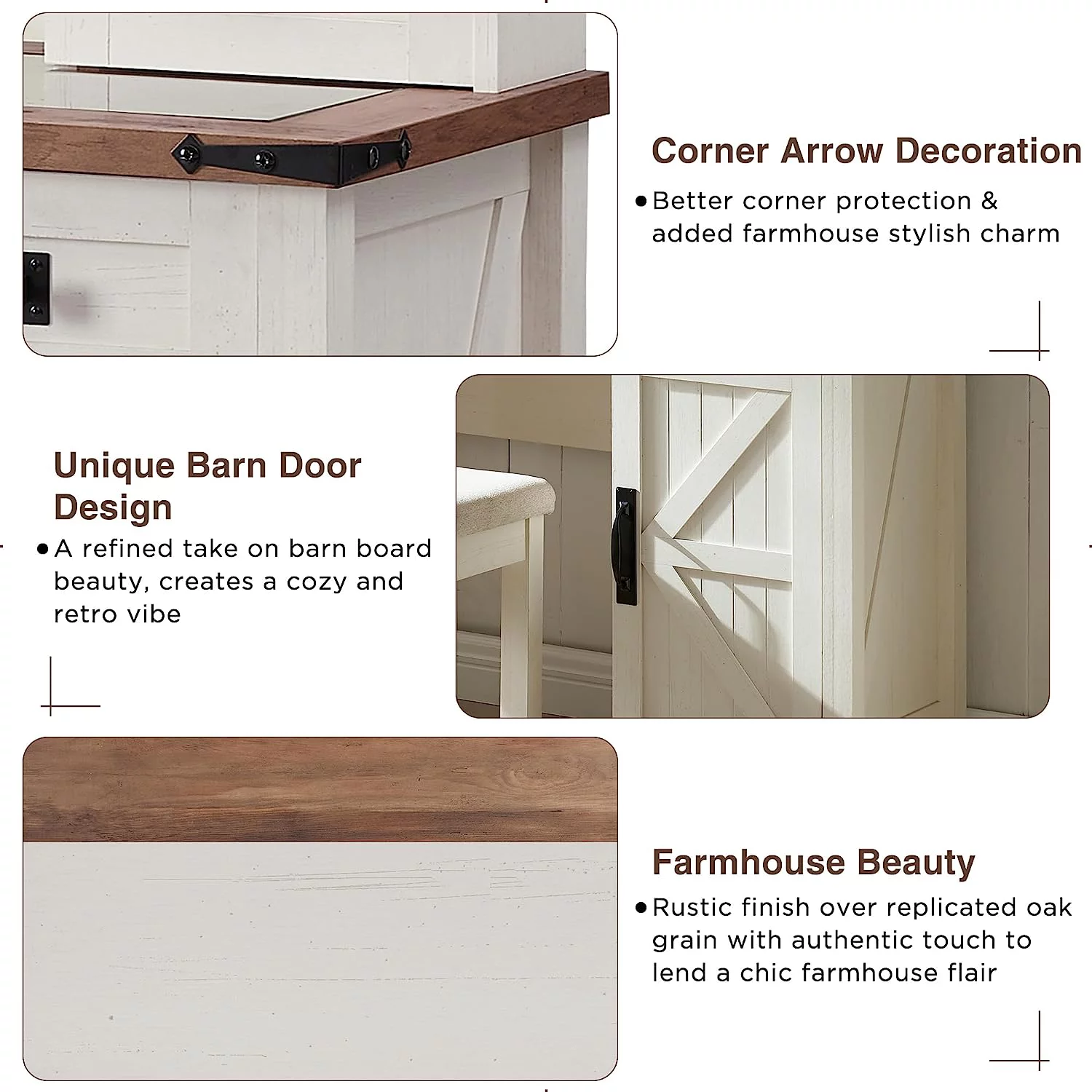 OKD Vanity Set with 3 Color Lighted Sliding Mirror, Makeup Table with 4 Storage Drawers & Side Cabinet, Dressing Table Makeup Desk with Stool,White