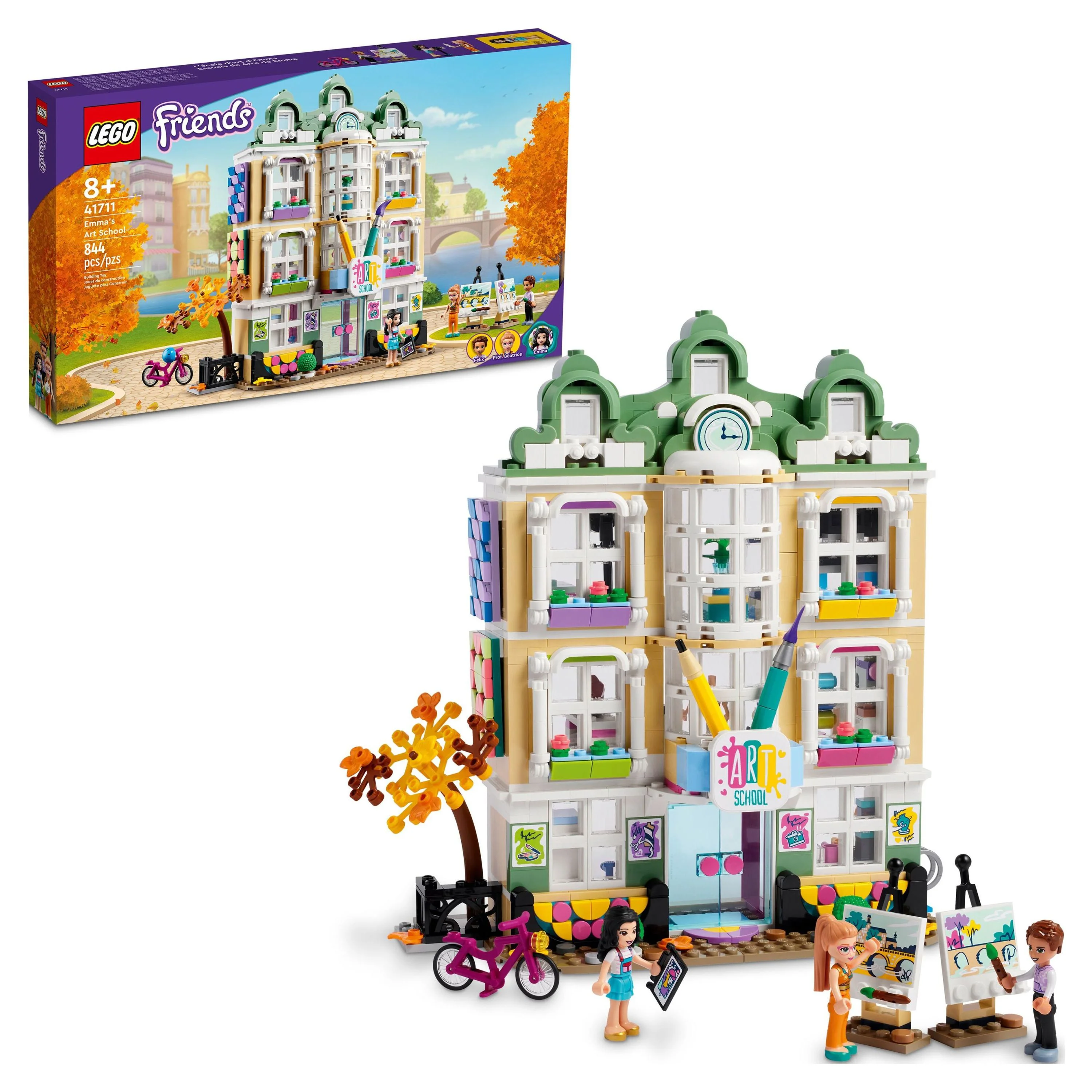 LEGO Friends Emma's Art School House Set 41711, Creative Arts & Crafts Toy with 3 Mini-Dolls, Includes DOTS Decor, Birthday Gift Idea for Kids Ages 8+
