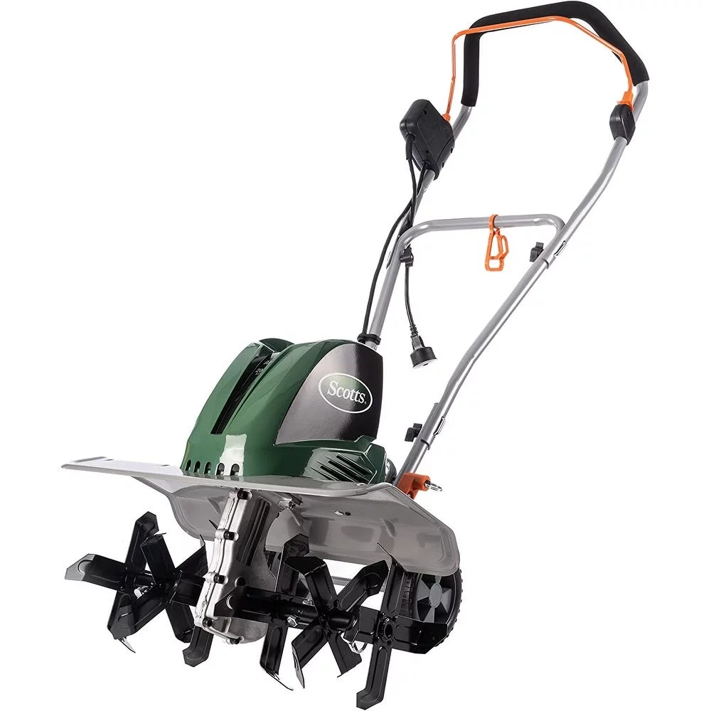Scotts Outdoor Power Tools 14 Amp 20-Inch Electric Garden Tiller Cultivator, Adjustable Tines, Green