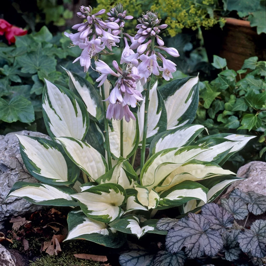 Van Zyverden Hosta Fire and Ice 3 Plant Roots Purple Partial Shade Perennial Easy to Grow 1 lb
