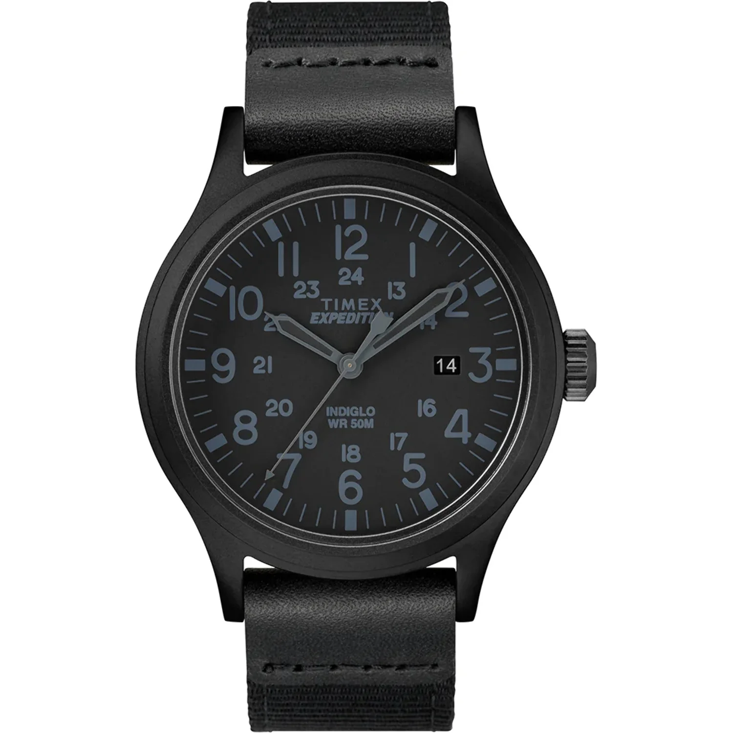 Timex Men's Expedition Scout 40 Black Watch, Leather/Nylon Strap