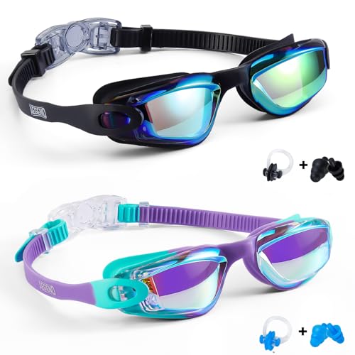Aegend Kids Swim Goggles, Pack of 2 Swimming Goggles for Children Boys & Girls Age 3-14