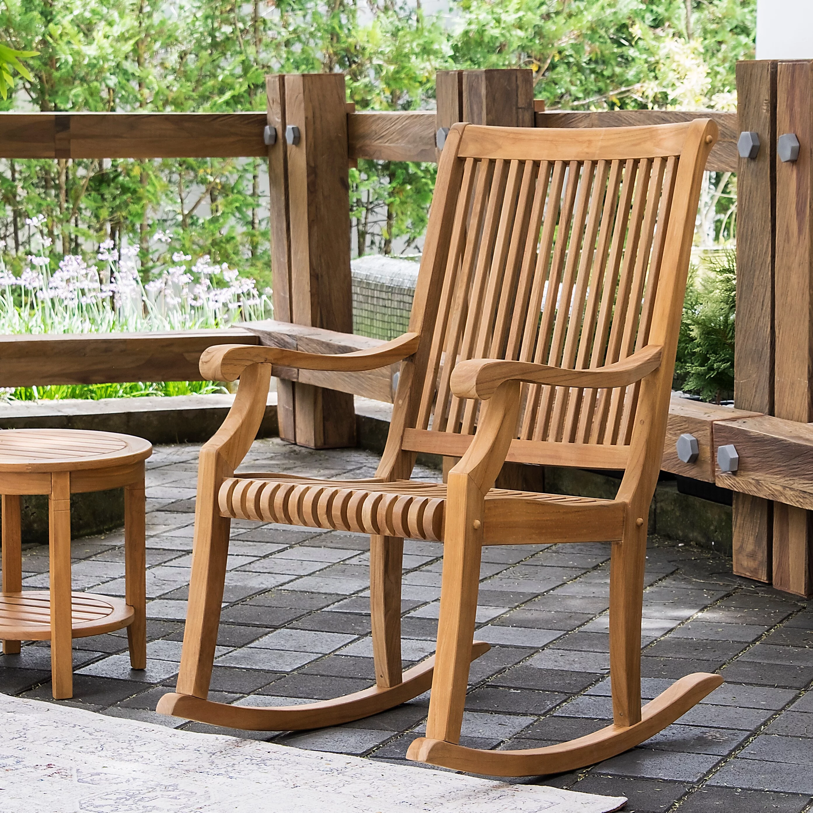 Cambridge Casual  Chara 3-piece Teak Outdoor Rocking Chair Chat Set