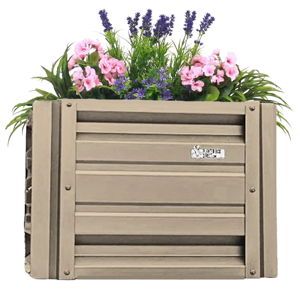 2 x 2 Square Metal Planter Box Durable Raised Garden Bed in Galvalume Steel 24 x 24