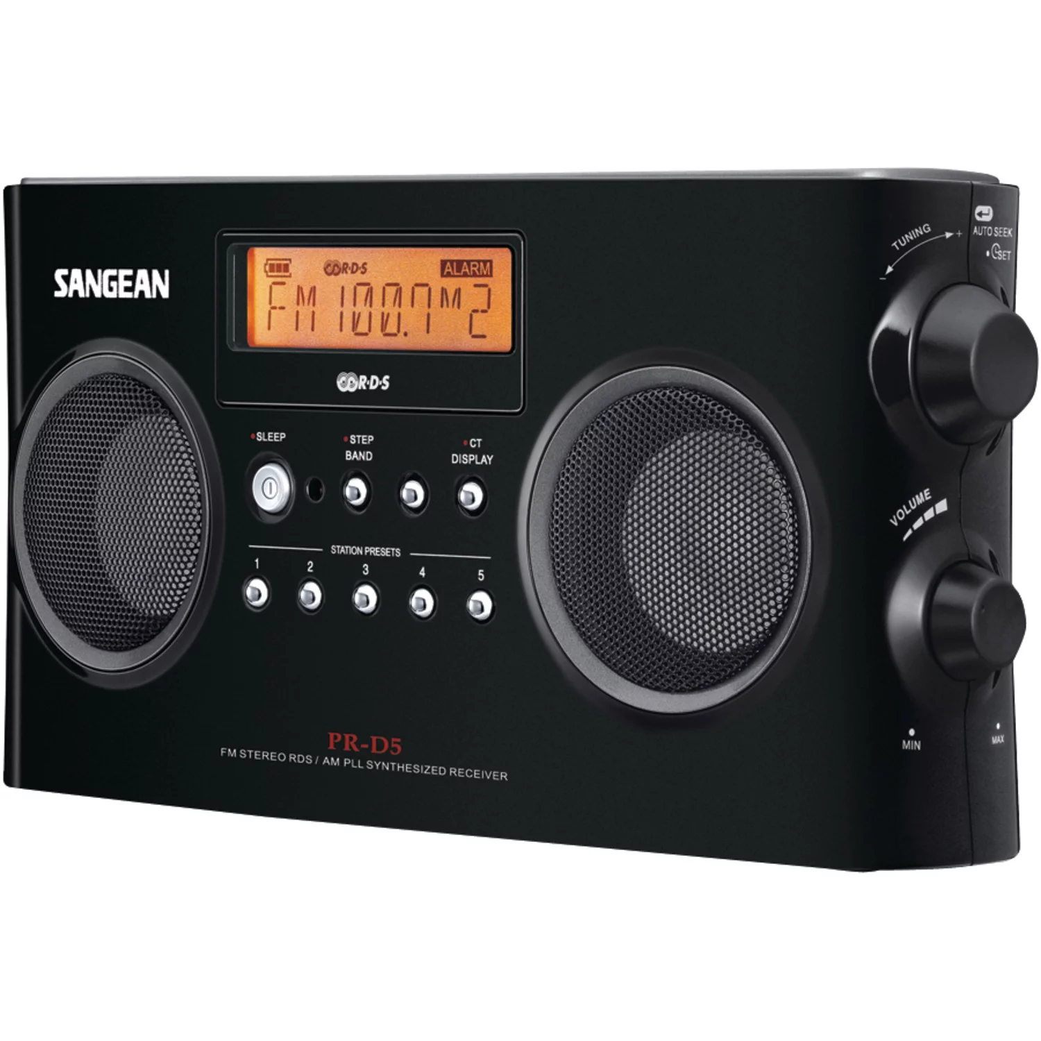 Sangean® Pr-d5-bk digitl Portable Stereo Receiver With Am/fm Radio (black)