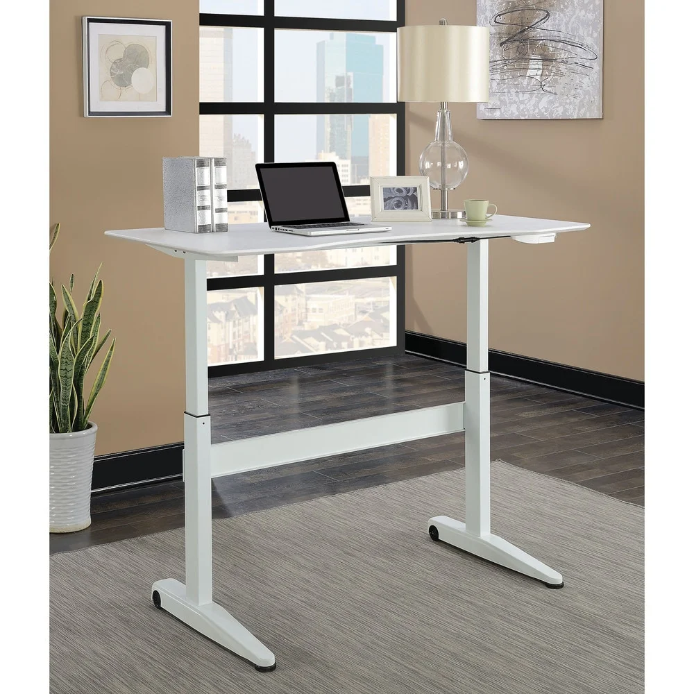 Furniture of America Glidene Modern Metal Lift Adjustable Standing Desk by  Black Oak Finish, Metal Finish