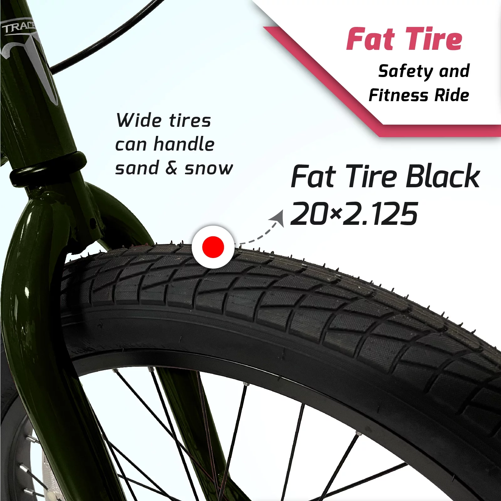 Tracer 2023 Edge 3.0 20 Inch BMX Bike for Child and Adults, Freestyle, Hi-Ten Steel Frame - Matte Green Color