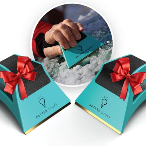 The Better Ice Scraper for Car Windshield | Fast, Efficient, Ergonomic | Chip & Clear Ice | Patented Shape Shifting | Durable Brass Alloy