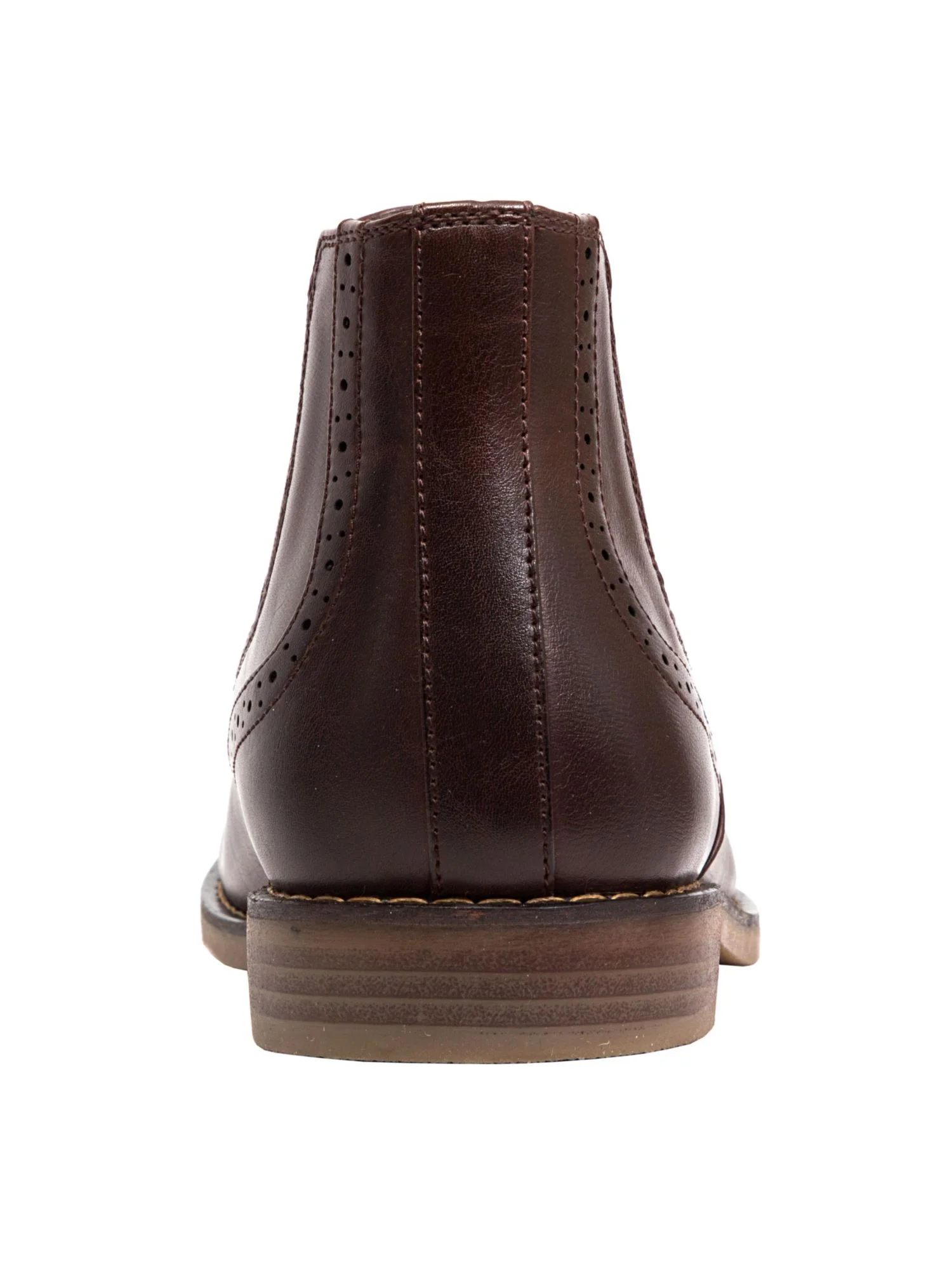 DEER STAGS Mens Brown Goring Perforated Cushioned Removable Insole Hal Almond Toe Block Heel Dress Chelsea 8.5 M