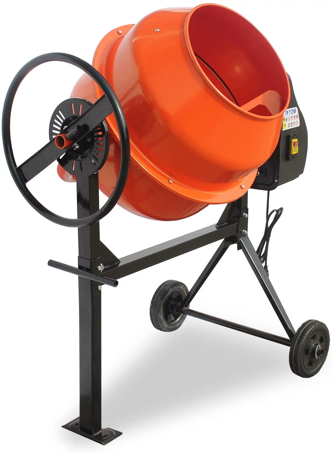 Oarlike Electric Concrete Mixer 4/5 HP 5 Cu Ft Portable Cement Mixing Machine for Stucco, Mortar Seeds with Wheel and Stand