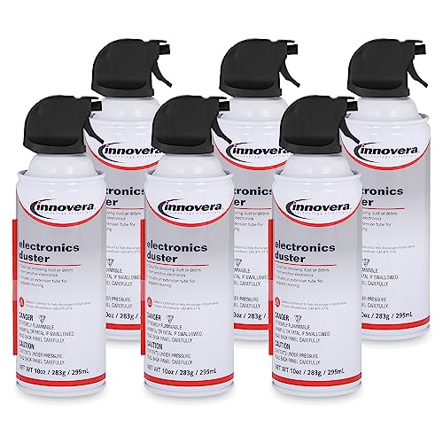 Innovera Compressed Air Duster Cleaner, 10 oz Can, 6/Pack