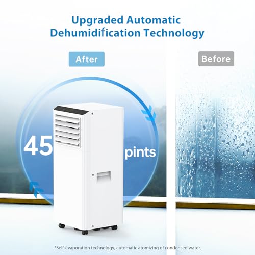 Acekool 8,000BTU Portable Air Conditioner, 3-in-1 Portable AC Unit Cools Up to 350 Sq.Ft, Air Conditioner with Sleep Mode/24Hrs Timer, Remote Control Fan 61℉-90℉, and Window Installation Kit