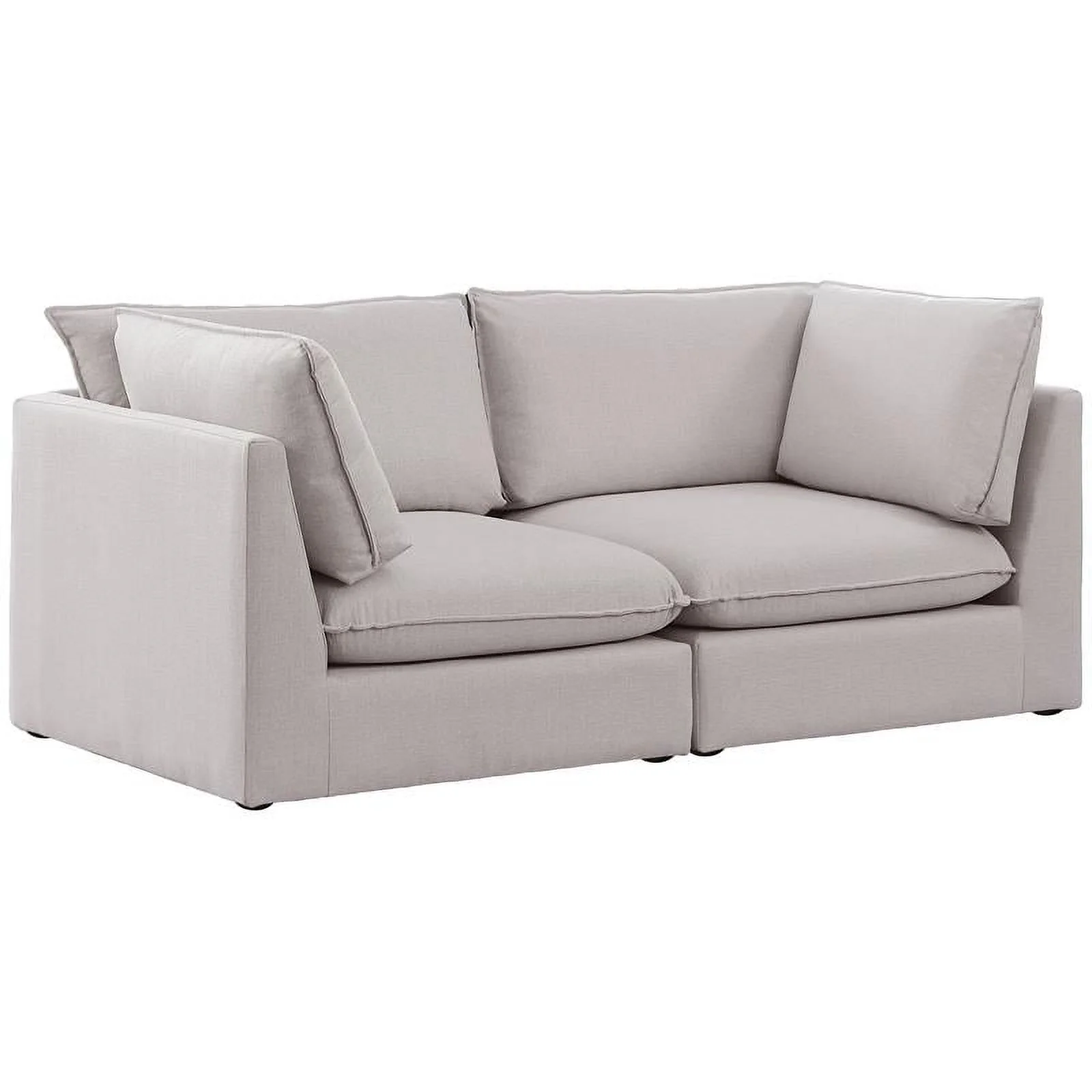 Meridian Furniture Mackenzie Beige Durable Linen Textured Modular Sofa