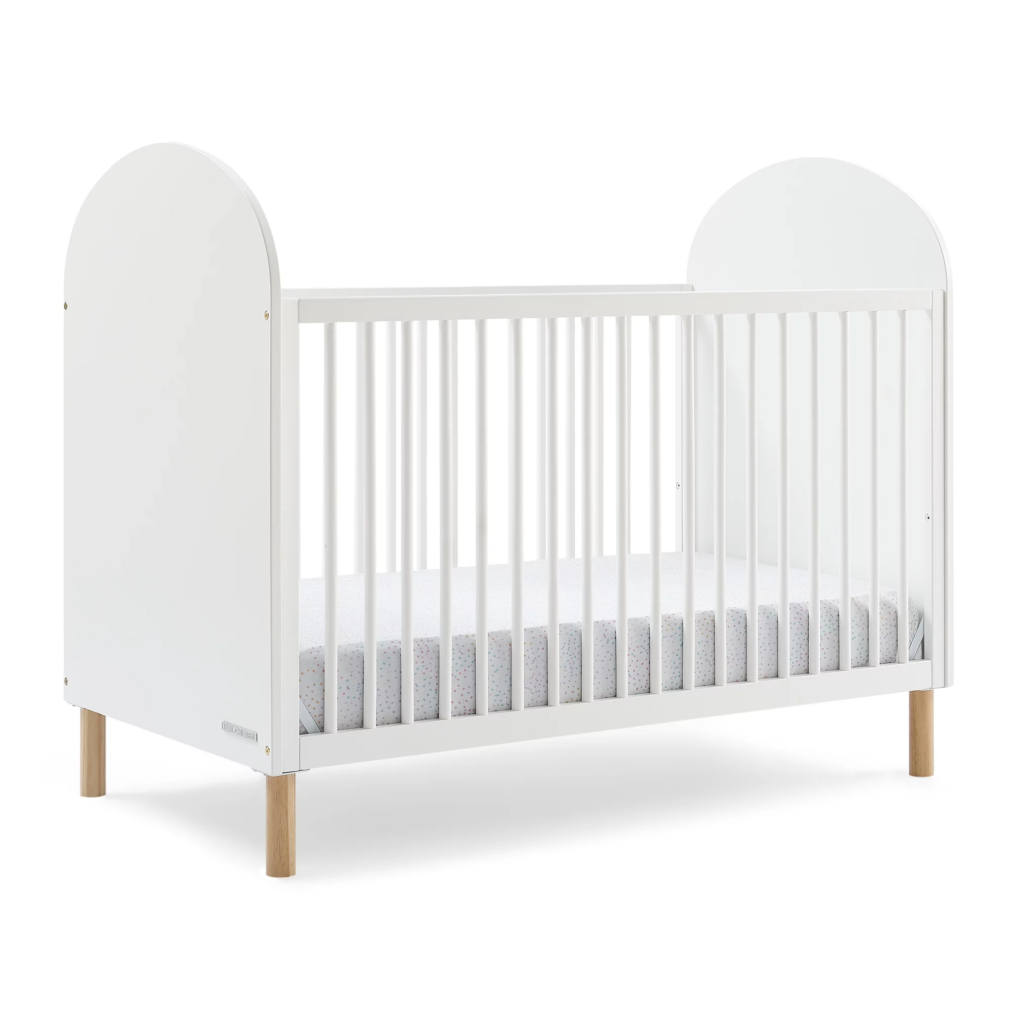 Delta Children Reese 4-in-1 Convertible Crib - Greenguard Gold Certified, Bianca White/Natural