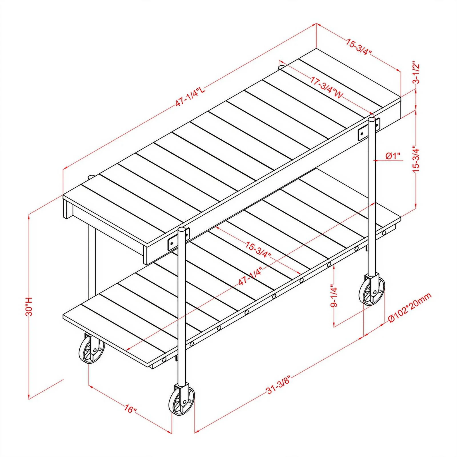 Furniture of America Acres Wood Rustic Oak 3-Piece Coffee Table Set with Wheels